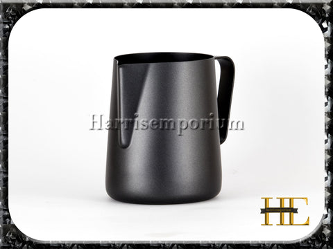 Black milk jug espresso milk frothing jug pitcher barista stainless - 600mL